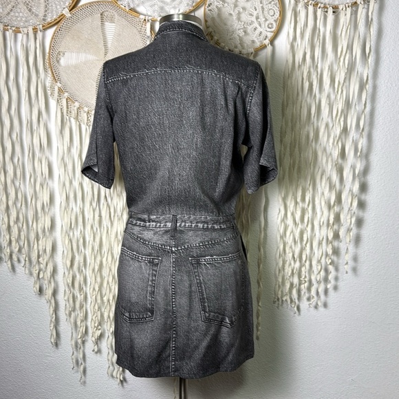 Rag & Bone Liquid Miramar Mini Dress in Washed Black "Denim" Size M - Picture 10 of 14
